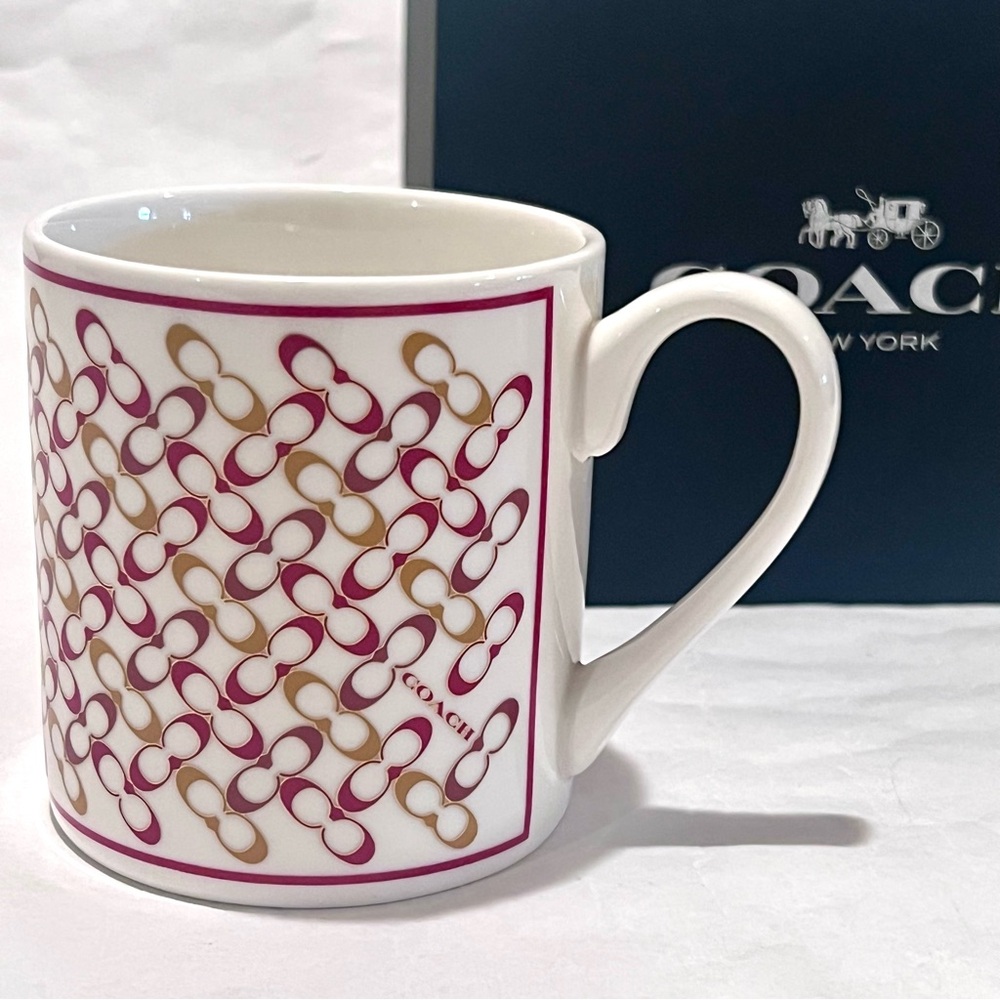 Coach Signature Mug 12 oz Hazelnut/Sport Red Multi